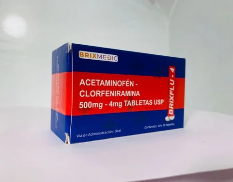 ACETAMINOFEN-CLORFEN. 500MG/4MG BRIXFLU N.X10 TABL. ( E ) BRIXMEDIC